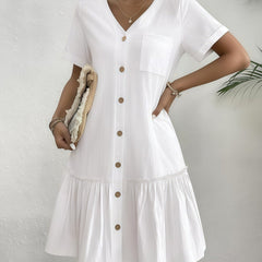 Women's Loose-Fit Single-Breasted Dress