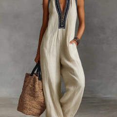Fiamma - Sleeveless Jumpsuit with Minimalist High Collar and Zip