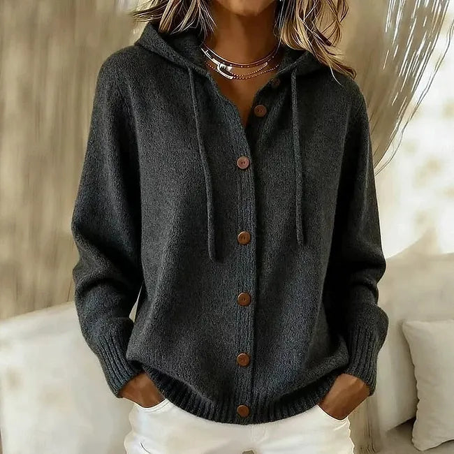 Hooded Button Cardigan