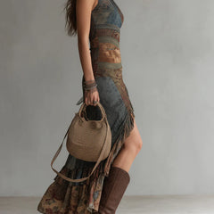 Elena | Bold One-Shoulder Printed Maxi Dress with Ruffled Slit