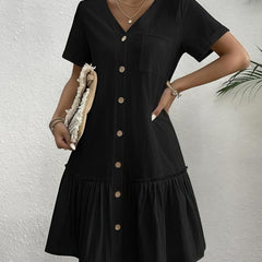 Women's Loose-Fit Single-Breasted Dress