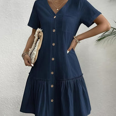 Women's Loose-Fit Single-Breasted Dress