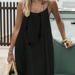 Solid-Color Ice Silk Crinkle Mini Slip Dress with Shirring and Open Back