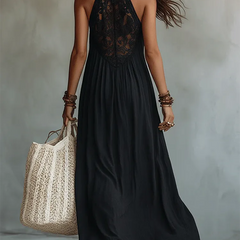 Vivienne™ | Lace-Paneled Halter Dress