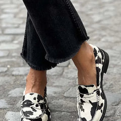 Jordana™ | Cow-patern Loafers