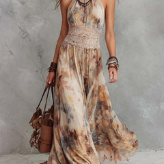 Bianca  | Stylish Lace Trim Maxi Dress