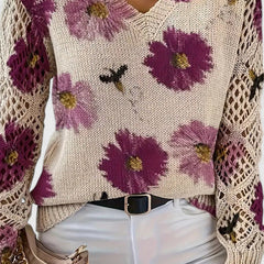 Aurélie | Elegant Floral Knit Sweater