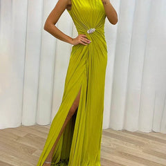 Freesia | Women's Wedding Guest Pleated Maxi Dress Evening