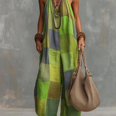Rowena™ | Patchwork Halter Jumpsuit