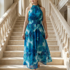 Sylin™ Gathered Halter Midi Dress