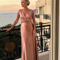 Samouse™ Cap Sleeve Wrap Bodice Maxi Dress