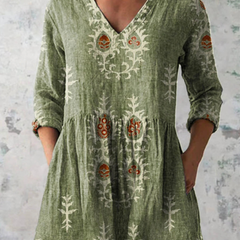 Elise | Long Blouse with V-Neck