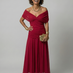 Calen | Off Shoulder Flow Midi Dresses