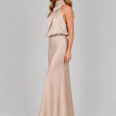 Nopal™ Sleeveless Draped Neck Midi Dress