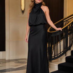Nopal™ Sleeveless Draped Neck Midi Dress