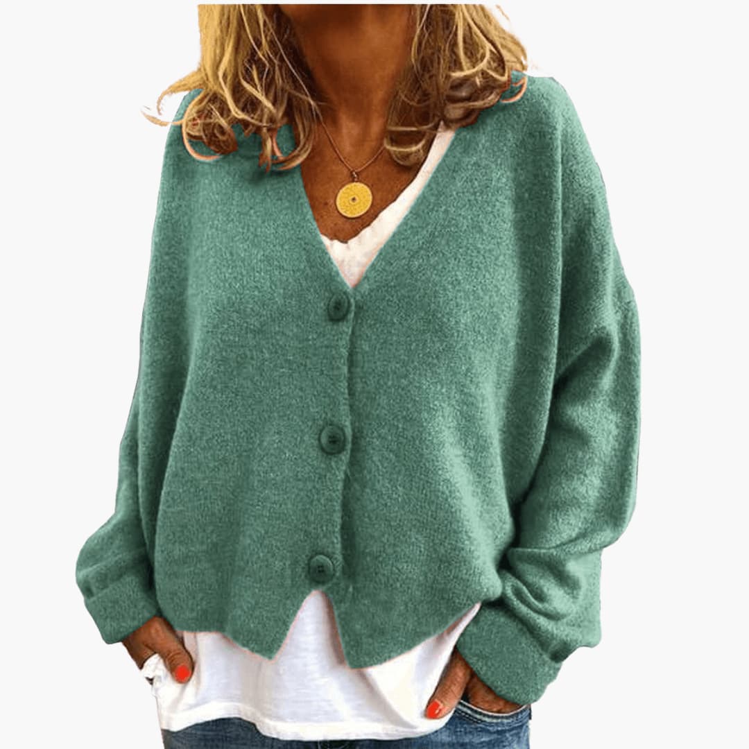 V-Neck Button Cardigan