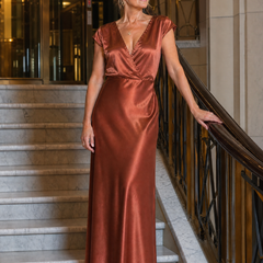 Samouse™ Cap Sleeve Wrap Bodice Maxi Dress