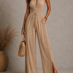 Diane Boho Lace Wide-Leg Jumpsuit