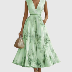 Rowella | Elegant Pleated Maxi Dress