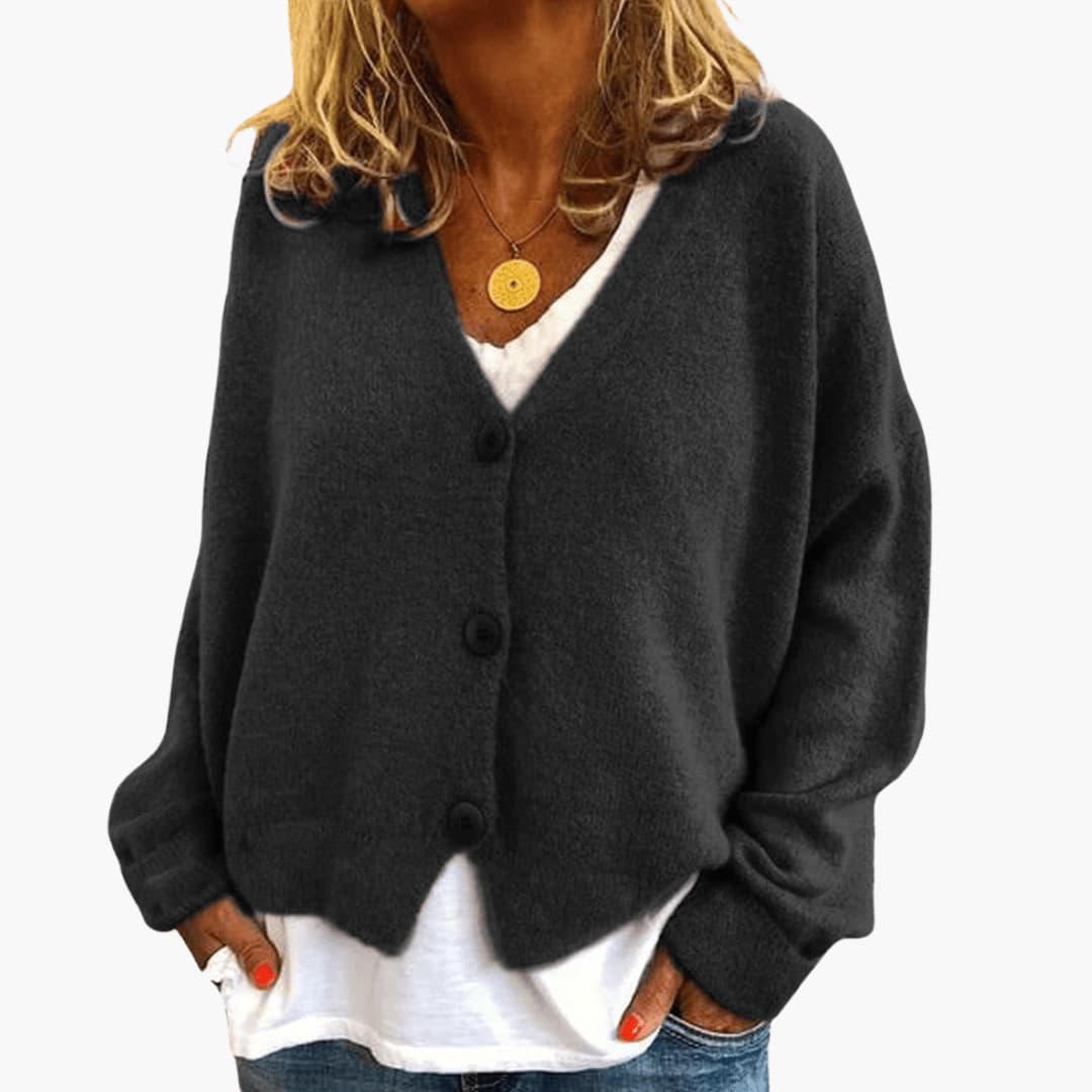 V-Neck Button Cardigan