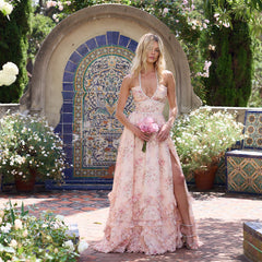Alexa™ | The Scarlette Dress in Peach Tapestry