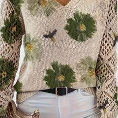 Aurélie | Elegant Floral Knit Sweater