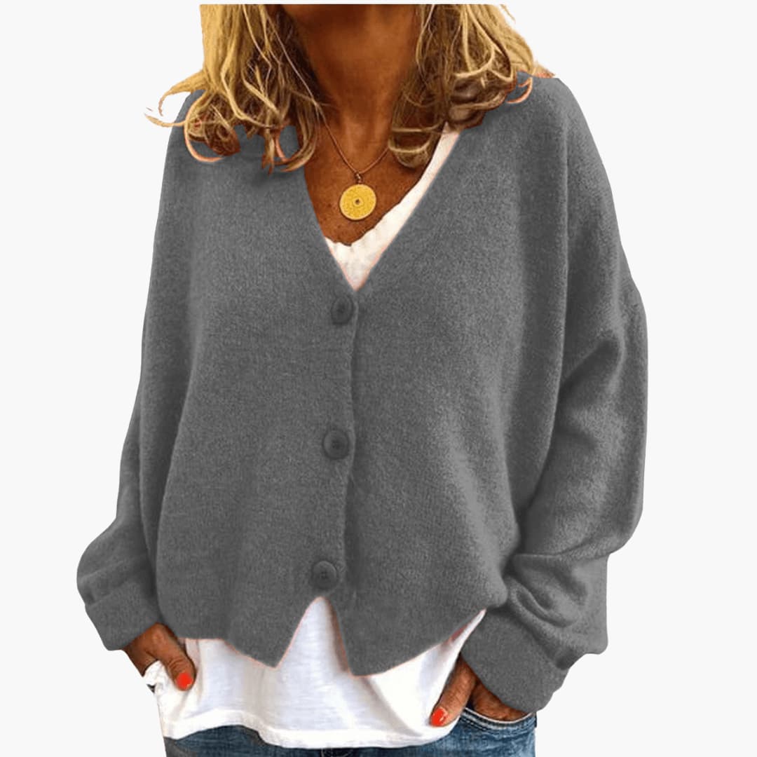 V-Neck Button Cardigan