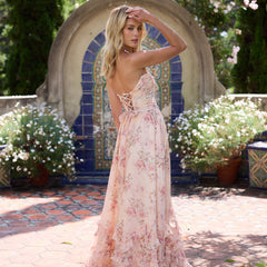 Alexa™ | The Scarlette Dress in Peach Tapestry
