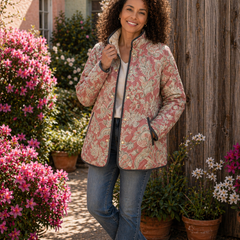 Naya | Vintage Floral Casual Quilted Jacket