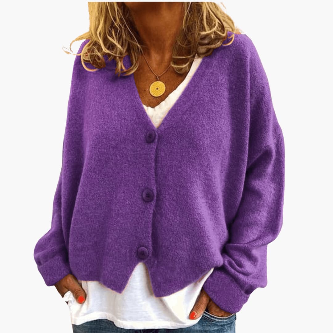 V-Neck Button Cardigan
