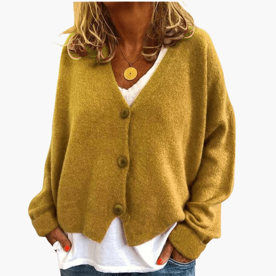 V-Neck Button Cardigan