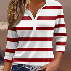 Amelia™ | Striped V-Neck Top