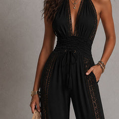 Diane Boho Lace Wide-Leg Jumpsuit