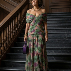 Calen | Off Shoulder Flow Midi Dresses