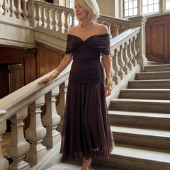 Calen™ Off Shoulder Flow Midi Dress