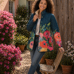 Amaya | Vintage Floral Print Quilted Jacket