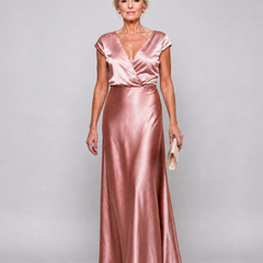 Samouse™ Cap Sleeve Wrap Bodice Maxi Dress