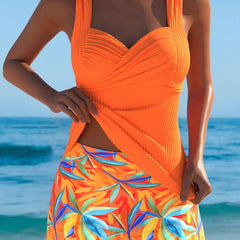 Abigail™ | Stylish Tankini with Tropical Skirt