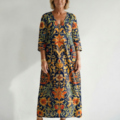 Elise | Clean Ornate Floral Midi Dress