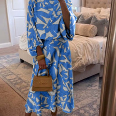 Ashley™ | Two-Piece Printed Set with Lantern Sleeves