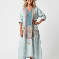 Kassiani | Ornate Panel Embroidered Oversized Pocket Midi Dress