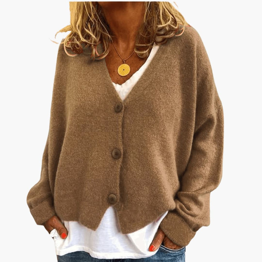 V-Neck Button Cardigan