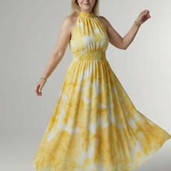 Sylin™ Gathered Halter Midi Dress