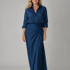 Mirque™ Long Sleeve Wrap Front Maxi Dress