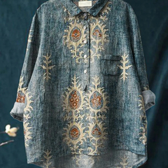 Daisy | Women's Vintage Ethnic Floral Art Print Casual Shirt