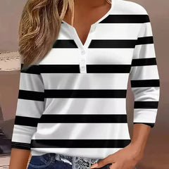 Amelia™ | Striped V-Neck Top