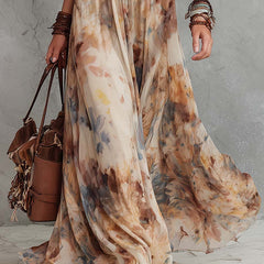 Bianca  | Stylish Lace Trim Maxi Dress