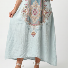 Kassiani | Ornate Panel Embroidered Oversized Pocket Midi Dress