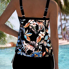 Imke™ | U-Neck Sleeveless Printed Tankini