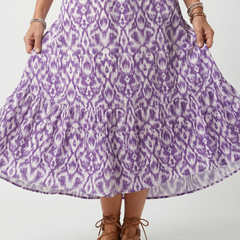 Penelope | Printed Tassel Tie Midi Dress